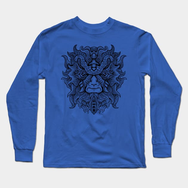 Lineart Monkey Long Sleeve T-Shirt by nelateni